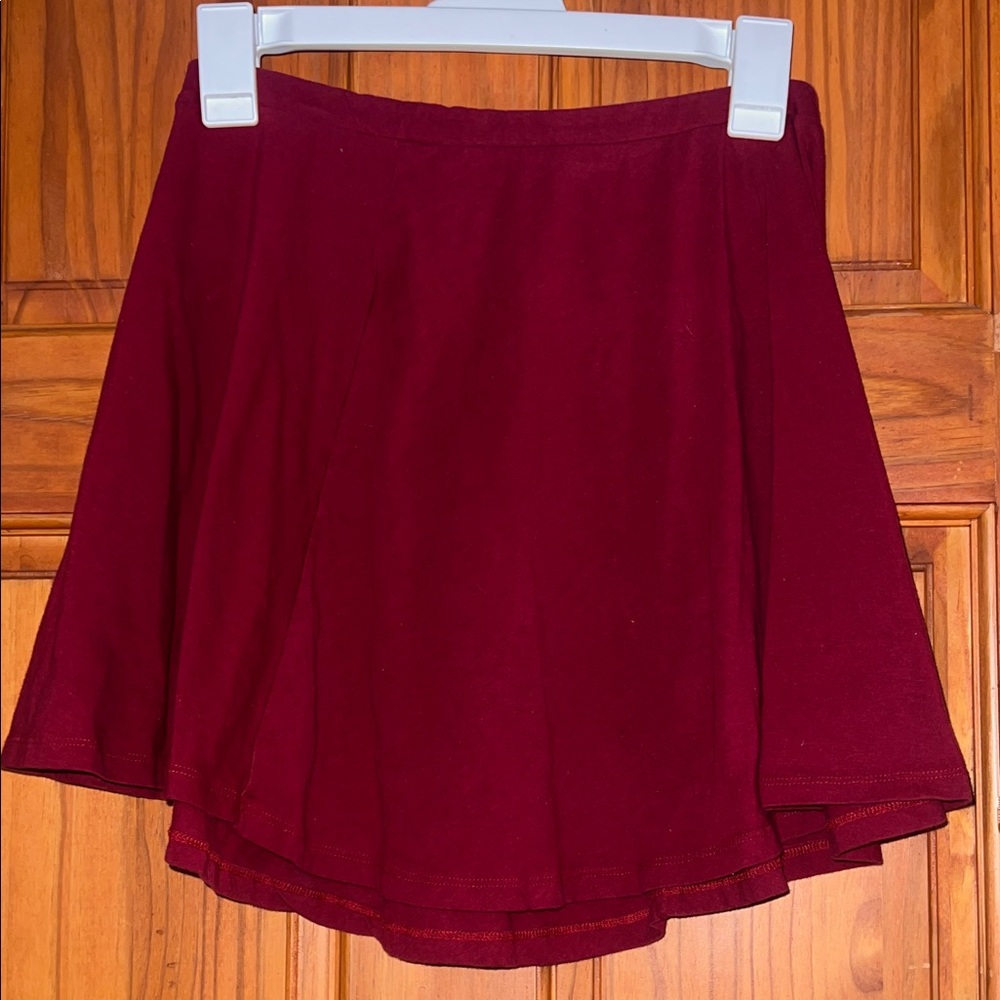 Women's Burgundy Skater Skirt - Unbranded